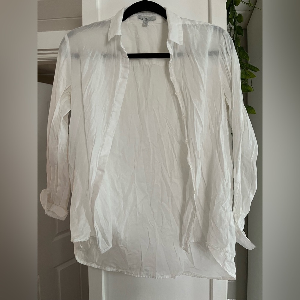 White button up blouse